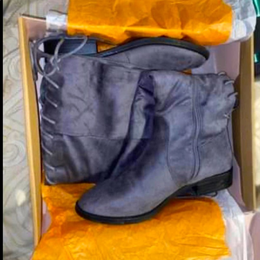 Grey Long Boots